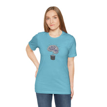 Load image into Gallery viewer, Pod Therapy Grey/Periwinkle Logo Unisex Jersey Short Sleeve Tee