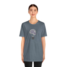 Load image into Gallery viewer, Pod Therapy Grey/Periwinkle Logo Unisex Jersey Short Sleeve Tee