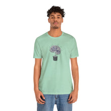 Load image into Gallery viewer, Pod Therapy Grey/Periwinkle Logo Unisex Jersey Short Sleeve Tee