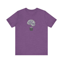 Load image into Gallery viewer, Pod Therapy Grey/Periwinkle Logo Unisex Jersey Short Sleeve Tee