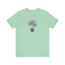 Load image into Gallery viewer, Pod Therapy Grey/Periwinkle Logo Unisex Jersey Short Sleeve Tee