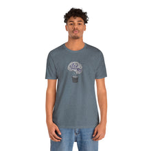 Load image into Gallery viewer, Pod Therapy Grey/Periwinkle Logo Unisex Jersey Short Sleeve Tee