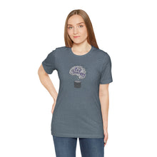 Load image into Gallery viewer, Pod Therapy Grey/Periwinkle Logo Unisex Jersey Short Sleeve Tee