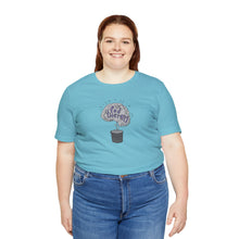 Load image into Gallery viewer, Pod Therapy Grey/Periwinkle Logo Unisex Jersey Short Sleeve Tee