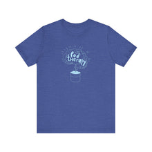 Load image into Gallery viewer, Pod Therapy Outline Logo Sky Blue Unisex Jersey Short Sleeve Tee