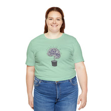 Load image into Gallery viewer, Pod Therapy Grey/Periwinkle Logo Unisex Jersey Short Sleeve Tee