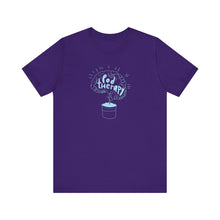 Load image into Gallery viewer, Pod Therapy Outline Logo Sky Blue Unisex Jersey Short Sleeve Tee