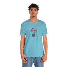 Load image into Gallery viewer, Pod Therapy Grey/Periwinkle Logo Unisex Jersey Short Sleeve Tee
