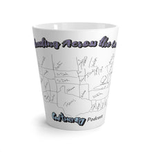 Load image into Gallery viewer, Jim's Geography Latte Mug "Broadcasting Across the Country."