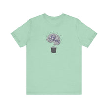 Load image into Gallery viewer, Pod Therapy Grey/Periwinkle Logo Unisex Jersey Short Sleeve Tee
