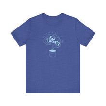 Load image into Gallery viewer, Pod Therapy Outline Logo Sky Blue Unisex Jersey Short Sleeve Tee
