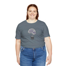 Load image into Gallery viewer, Pod Therapy Grey/Periwinkle Logo Unisex Jersey Short Sleeve Tee
