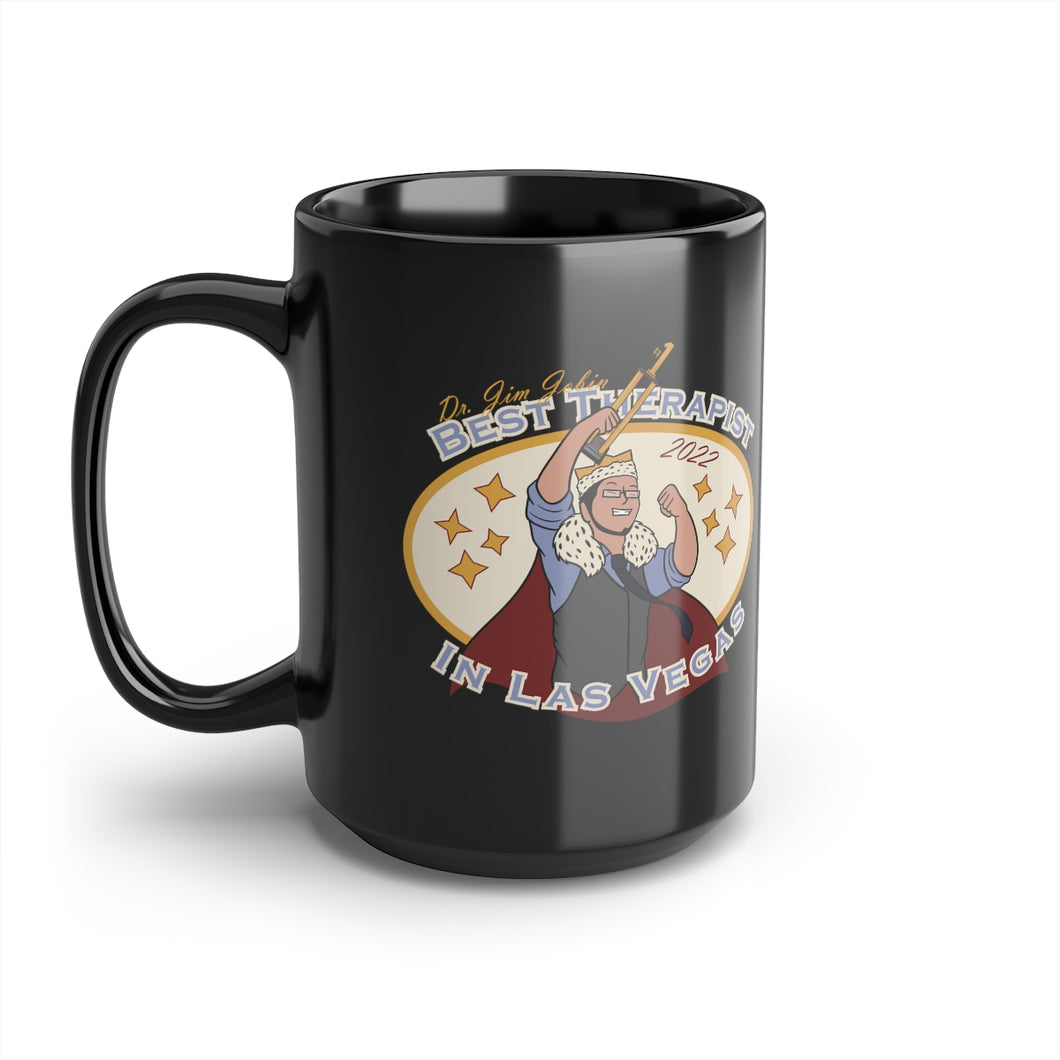 Best Therapist Black Mug, 15oz