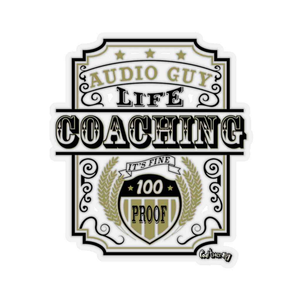 Audio Guy Life Coaching Sticker Black