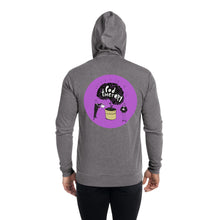 Load image into Gallery viewer, Pod Therapy Zip Hoodie PRINT ON BACK - Purple Logo
